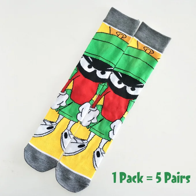 5 Pairs-4 5 пар/упак. с кроликом из мультфильма детские носки Повседневное в стиле «хип-хоп» творческий мягкие удобные Смешные новинки Для мужчин, хлопковые носки, Calcetines Hombre смешной - Цвет: 5 Pairs-4