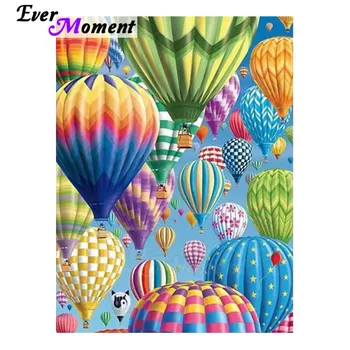 

Ever Moment Diamond Painting Kit Paint By Diamonds Colorful Hot Air Balloon Hobbies And Handicrafts Home Decoration 5L144