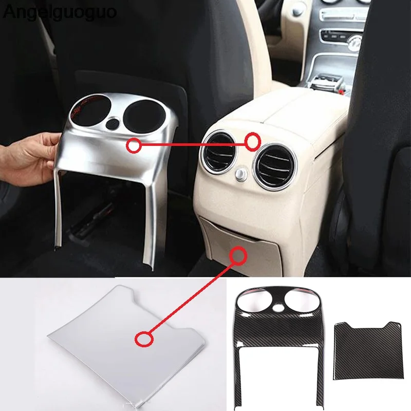 

For Mercedes Benz 2015-2018 C Class W205 Car Center Armrest Rear Storage Panel Air Outlet Decorative Frame Cover Trim