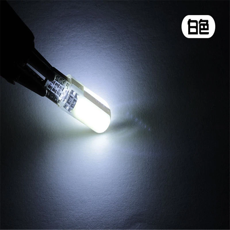 2 шт. супер яркий T10 W5W/194 светодиодный 12SMD COB силиконовый светильник автомобильные аксессуары внутренний купол светильник габаритного фонаря для автомобиля 12V - Испускаемый цвет: white