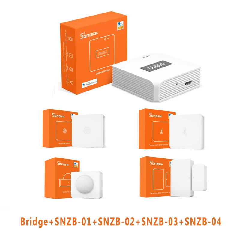 SONOFF Zigbee Bridge SNZB-01 SNZB-02 SNZB-03 SNZB-04 BASICZBR3 ZBMINI DIY Switch Smart Home Security,Work with Alexa Google Home 