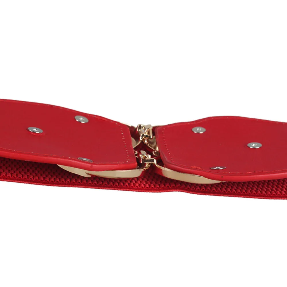 Jaycosin Adjustable Unisex Retro Fashion Decorative Elastic Wide Waistband Popular Metal Button Casual Leisure Belt