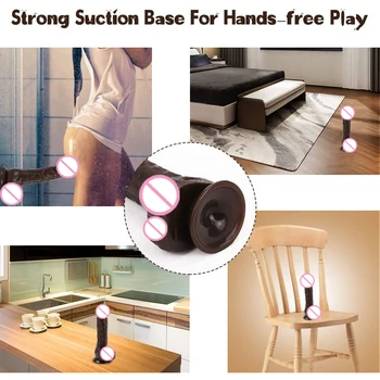 Realistic G-spot Dildo 7.8 Inch Penis Hole for Female Orgasm Hands-free Strong Sucker Curvy Cock 18+ Adult Sex Toys for Woman 3