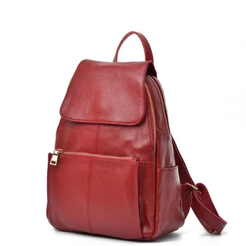 

2020 Female Genuine leather Backpack Large Capacity Women Travel Bags Girls Fashion School Bags High Quality Leather Women Bag