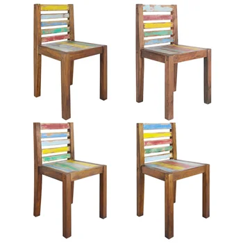 

vidaXL Dining Chairs 4 pcs Solid Reclaimed Boat Wood