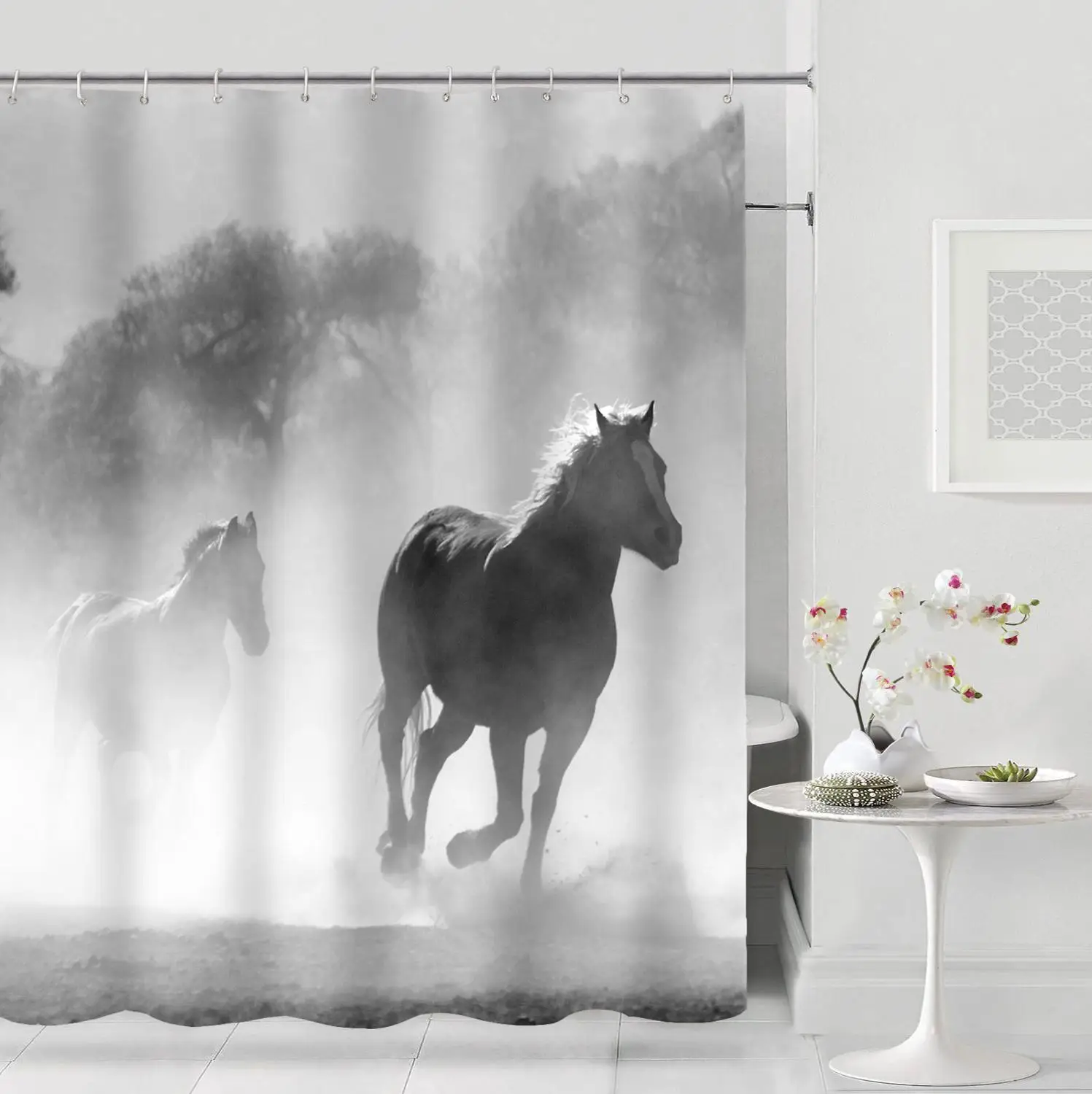 Занавеска для душа в Западном ковбойском стиле водонепроницаемая Штора ванной из полиэстера с изображением