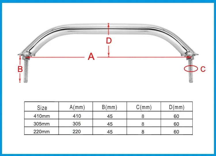 Комплект из 2 предметов, морской Класс SS 316 ручки двери поручень сцепление рельсы поручень, ручка с болтом лодка морская яхта Ванная комната оборудования