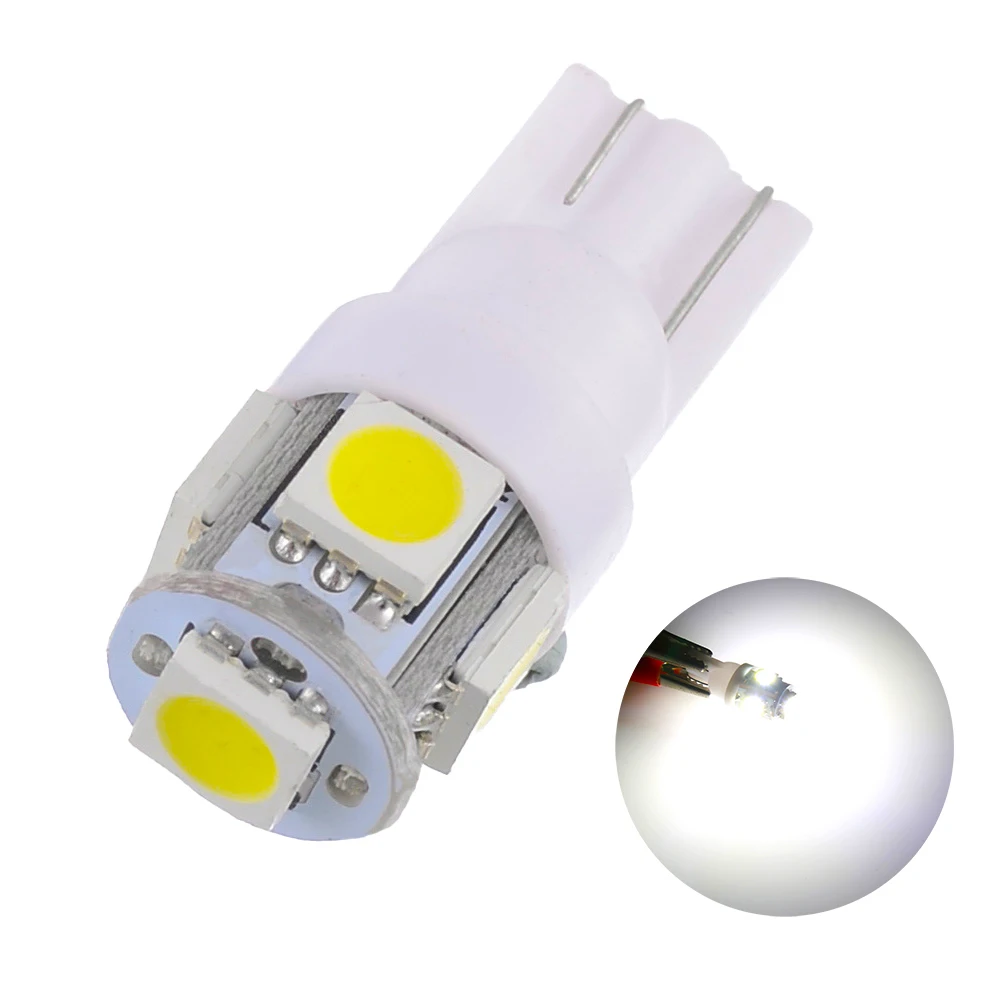 10X Led W5W T10 Светодиодная Лампочка 5050 SMD Автомобильный Клин лампа для Renault Duster Megane 2 3 Logan Clio Fluence Captur Sandero Laguna