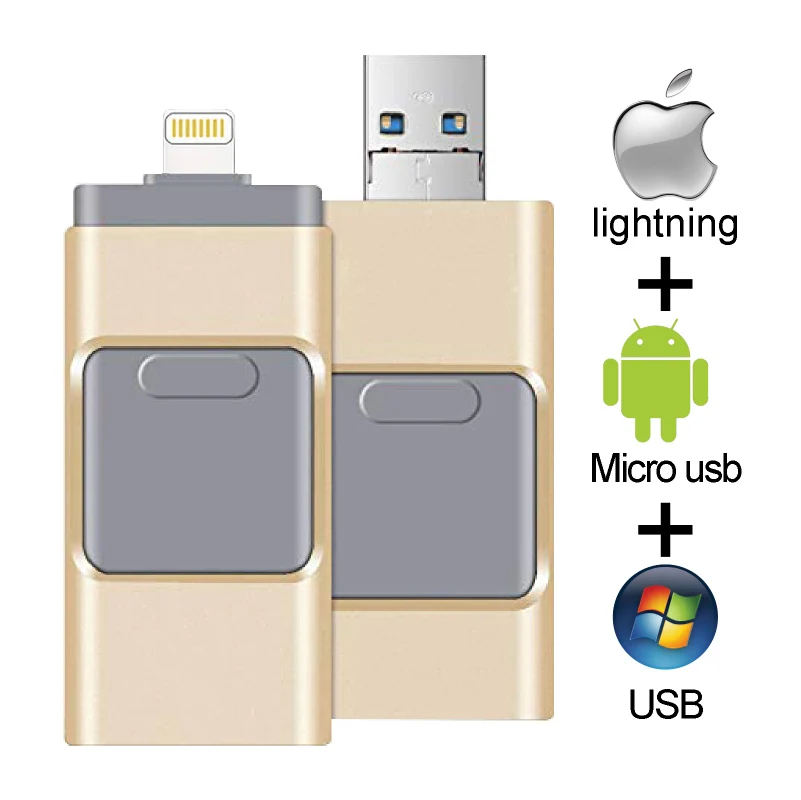 Unidad Flash USB para iPhone, iPad y PC, Pendrive OTG USB 3,0, 16GB, 32GB, 64GB, lápiz de memoria de 128GB