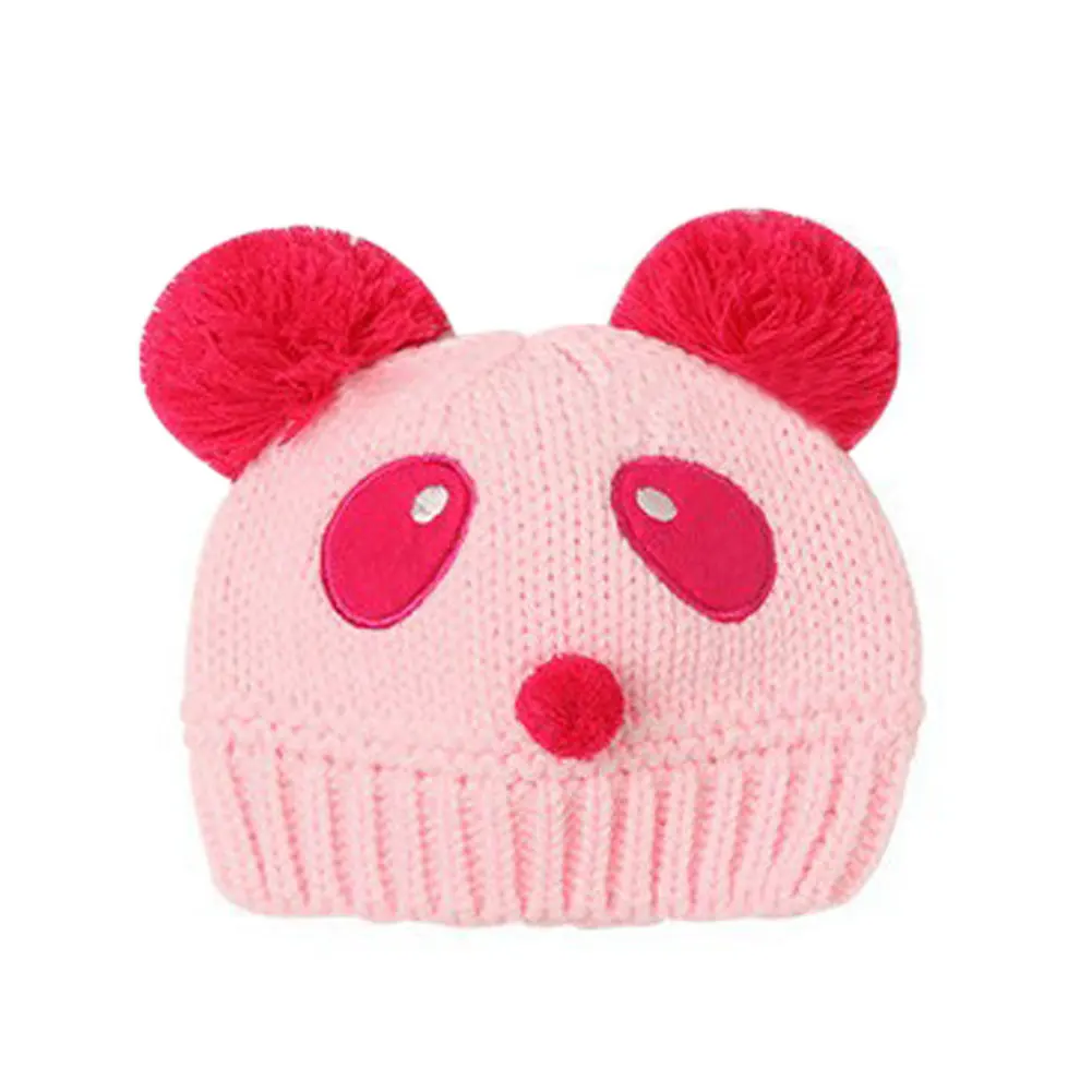 Милые животные Панда Детские трикотажные шапки Дети Зима держать тепло кроше вязаные шапочки HSJ88