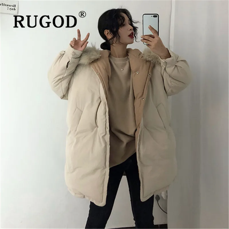 Женский трикотажный свитер RUGOD однотонный пуловер в Корейском стиле элегантный с