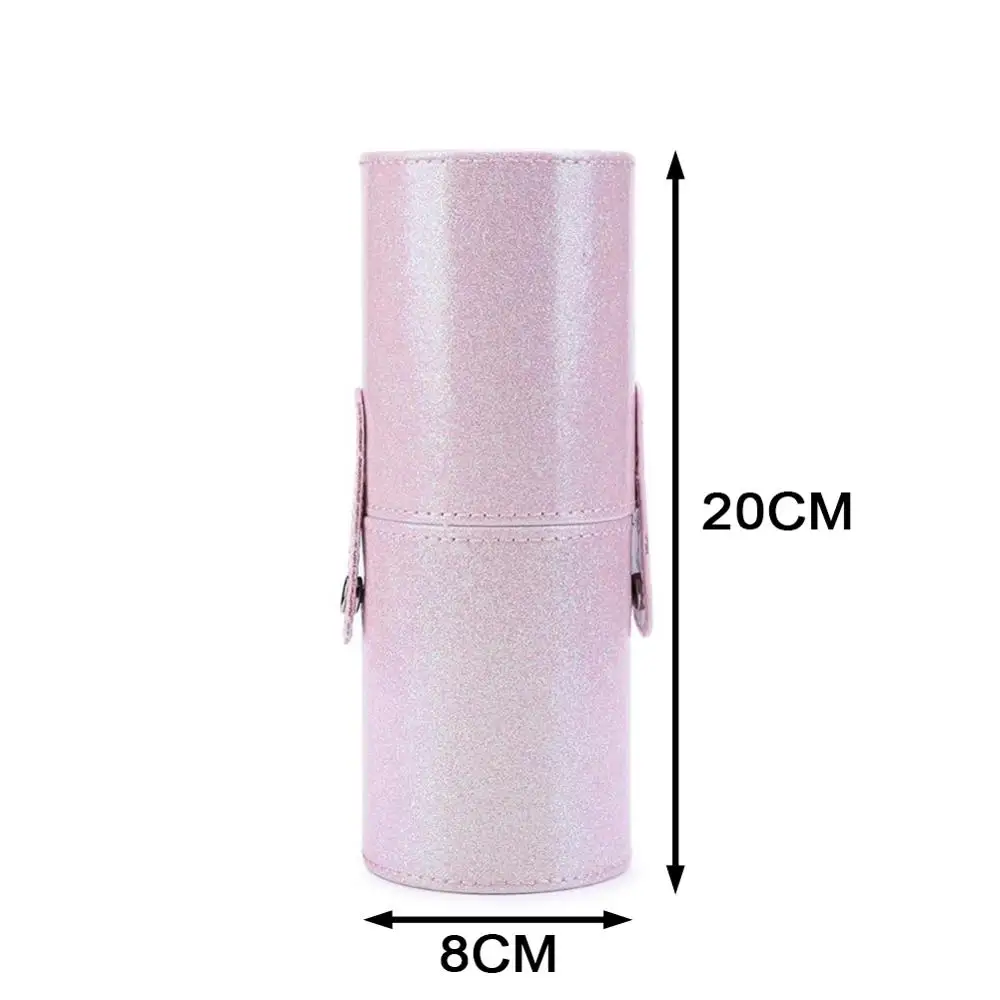 Портативный держатель щеток для макияжа из искусственной кожи косметическая чаша чехол ручка пустой ящик для хранения Органайзер держатель щеток для макияжа для путешествий 3 размера - Handle Color: 20x8cm