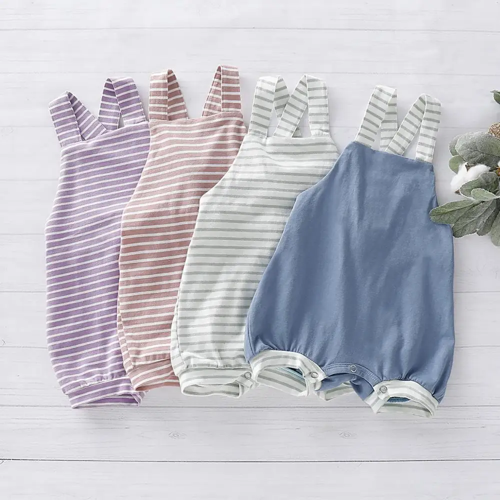

Baby Rompers Clothes Fashion Back Cross Newborn Infant Stripe Girls Overalls One Piece Children's Jumpsuits Toddler Kids Pajamas