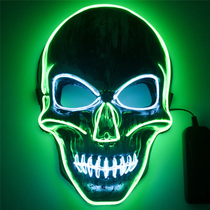 

Halloween Skeleton LED Mask Glow Scary EL-Wire Mask Light Up Cosplay Masks Masquerade Masks 1PC