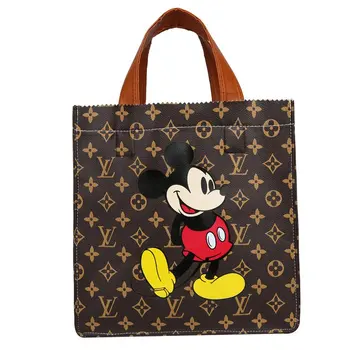 

Fashion Disney children's Mickey Mouse handbag cartoon hit color canvas Mickey Minnie women bag lady shoulder bags