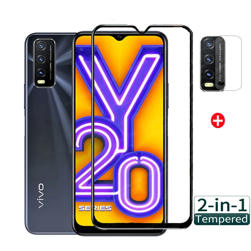 2 in 1 Tempered Glass on for Vivo Y20 Y20i Full Screen Protector Camera Lens Film for Vivo Y30 Y50 Y 20 20i protective glass afbeelding