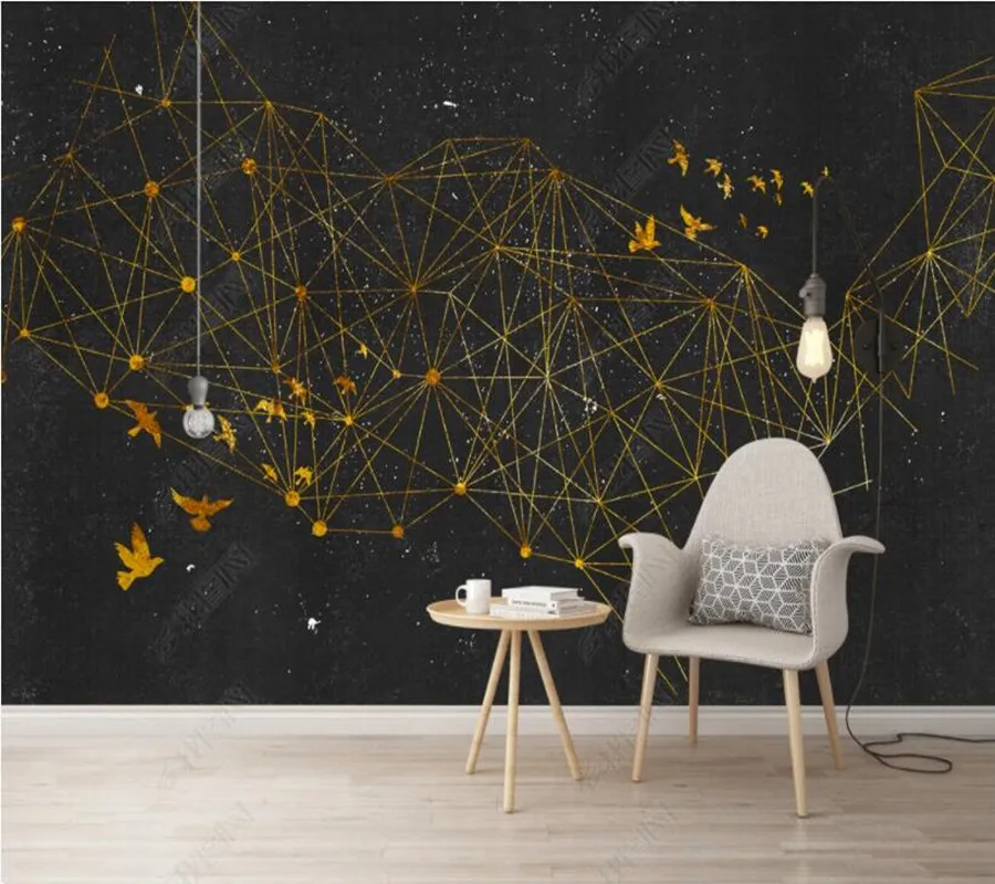 

Papel de parede Nordic minimalist abstract line geometry beautiful starry sky wallpaper mural,living room home decor