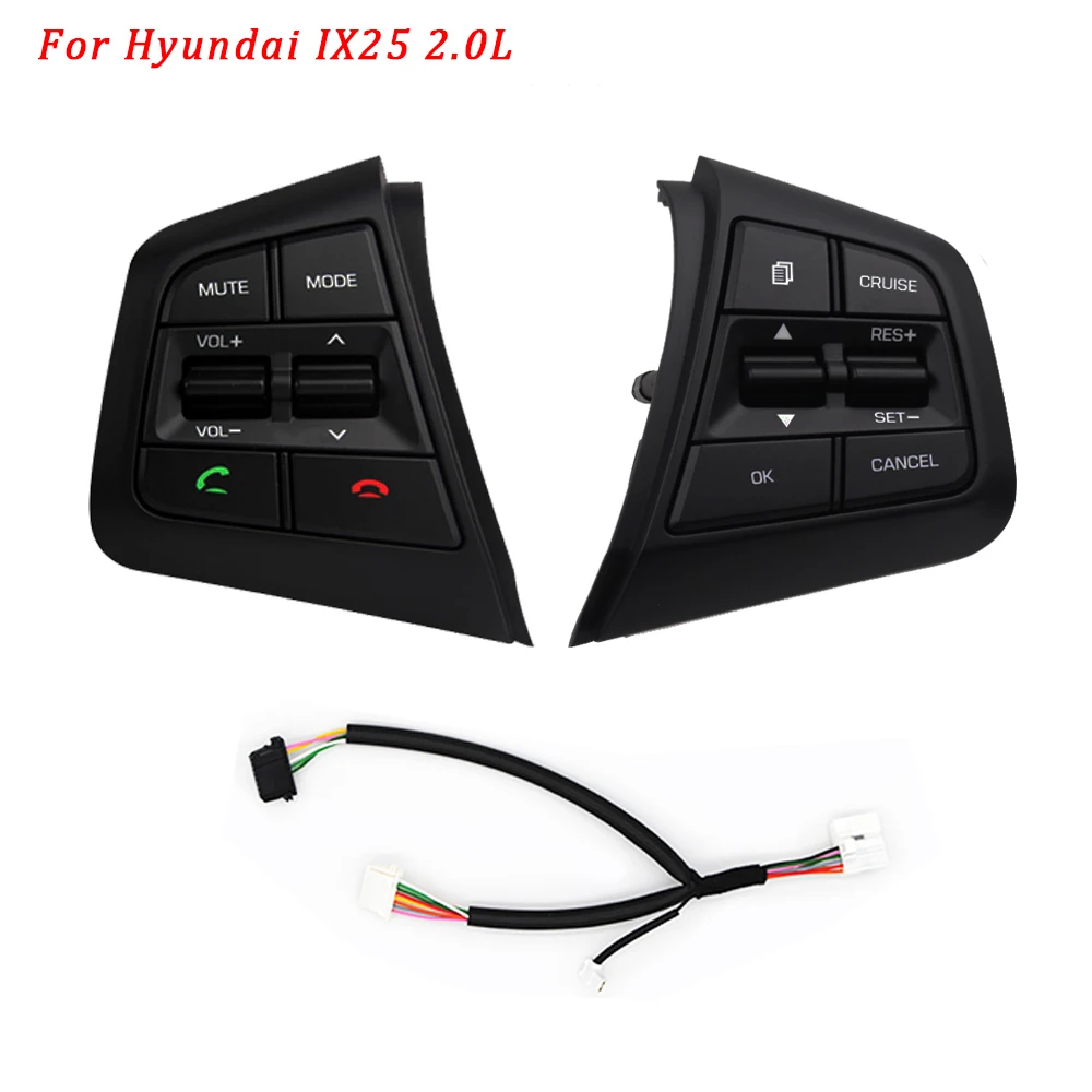 

For Hyundai CRETA 2.0L IX25 Steering Wheel Cruise Control Buttons Remote Bluetooth Volume button switches car accessories