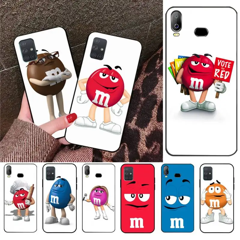 Hot sale Cartoon chocolate MM Bling Cute Phone Case For Samsung A10 A20 A30 A40 A50 A70 A80 A71 A51 A6 A8 | Мобильные телефоны и