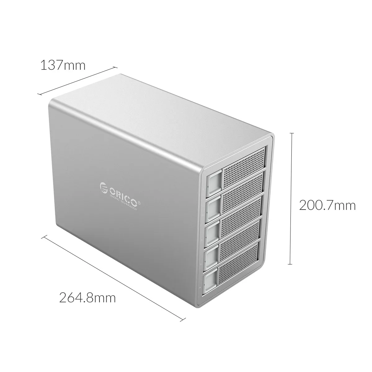 ORICO 5 bay 3,5 ''док-станция для жесткого диска USB3.0 на SATA с RAID алюминиевый корпус для жесткого диска 150 Вт внутренний адаптер питания чехол для жесткого диска