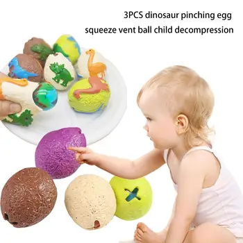 

3PCS Kids Dinosaur Pinch Egg Squeeze Vent Ball Child Decompression Hatching Egg Water Ball Squeezing Music Decompression Toy