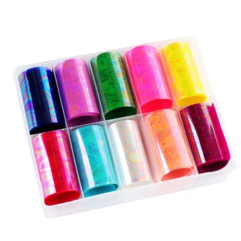 

10pcs Boxed Colorful Nail Art Sticker Fashion DIY Manicure Decoration Creative Nail Beauty Decal for Women Female Lady