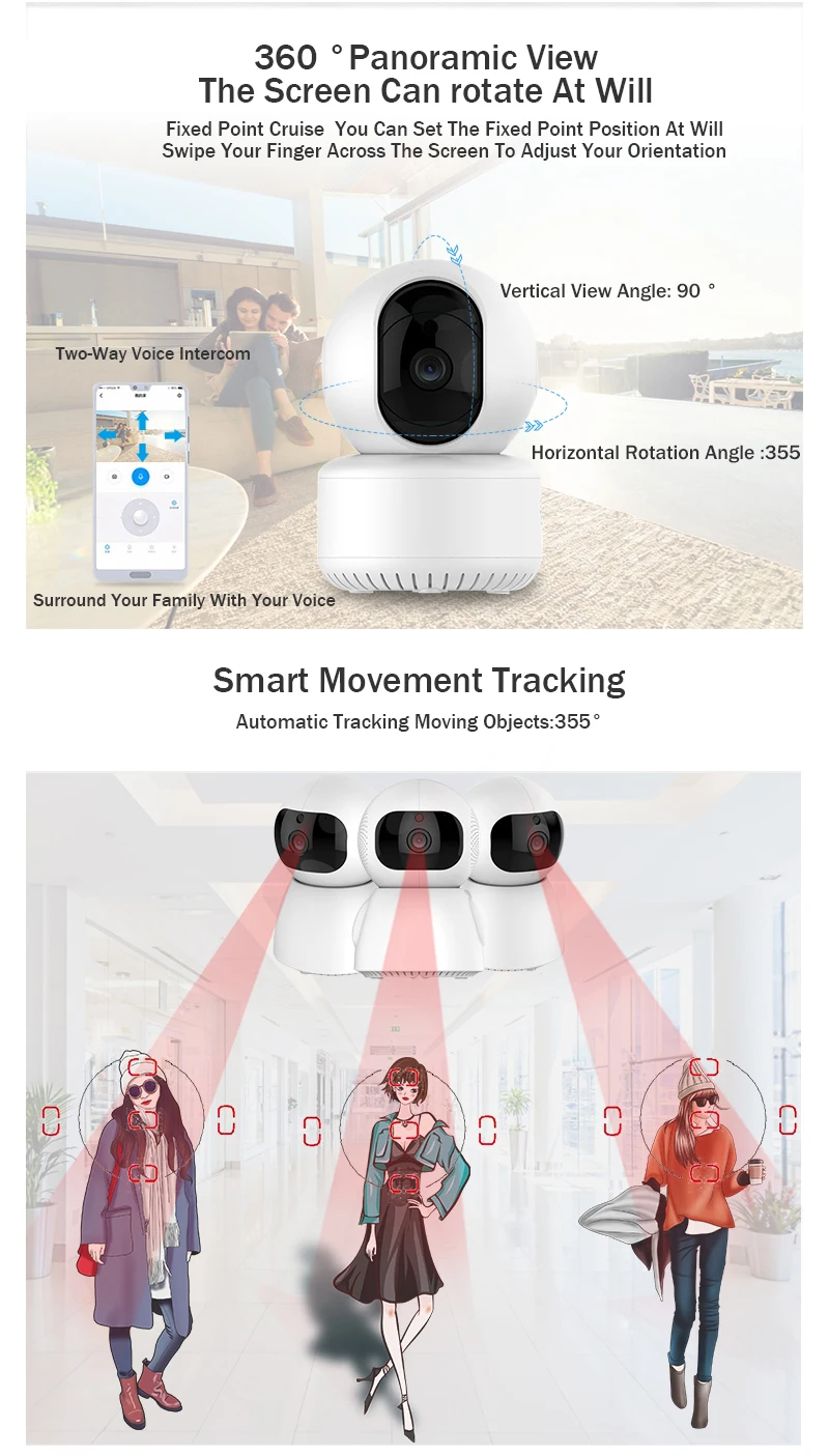 SSICON 2MP IP камера, Wi-Fi, CCTV, Lntelligent, автоматическое отслеживание PT 1080 P, беспроводная камера, вращение на 360 градусов, приложение ONVIF ICsee