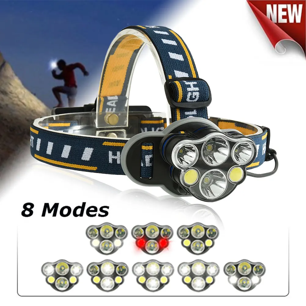 LED Head Light Torch USB Rechargeable Waterproof Headlamp Flashlight Headlight~