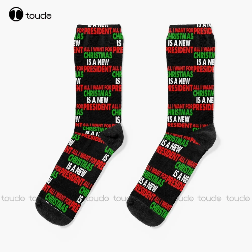 

All I Want For Christmas Is A New President Socks Slipper Socks For Men Christmas New Year Gift Unisex Adult Teen Youth Socks