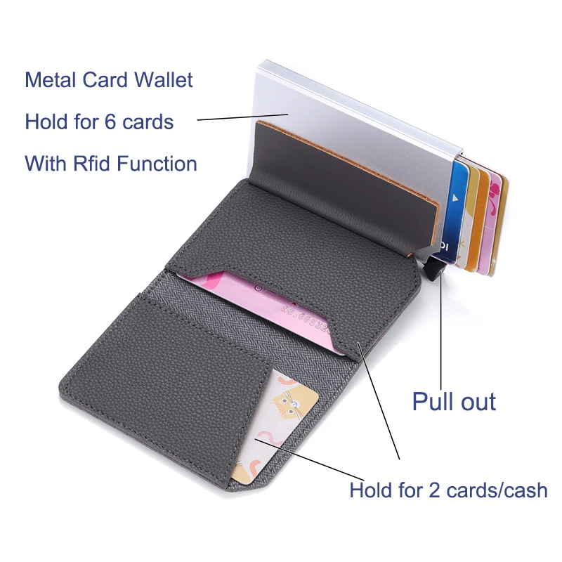 BISI GORO мультикарбоновый Противоугонный держатель для карт RFID всплывающий смарт-кошелек клатч мульти мужской и женский чехол для карточек унисекс