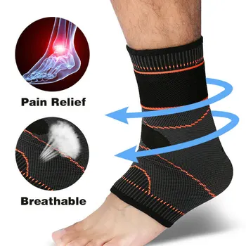 

1pc Elastic Protective Sport Safety Compression Support Adjustable Foot Wrap Bandage Pain Relief Ankle Brace Outdoor Running