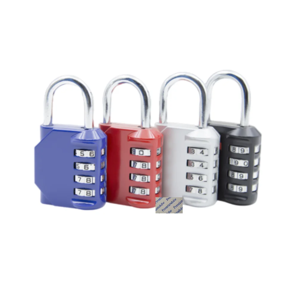 10Pcs Combination Lock 4 Digit Padlock For School Gym Locker Sports Fence Toolbox Gate Case Black Red Blue Silver
