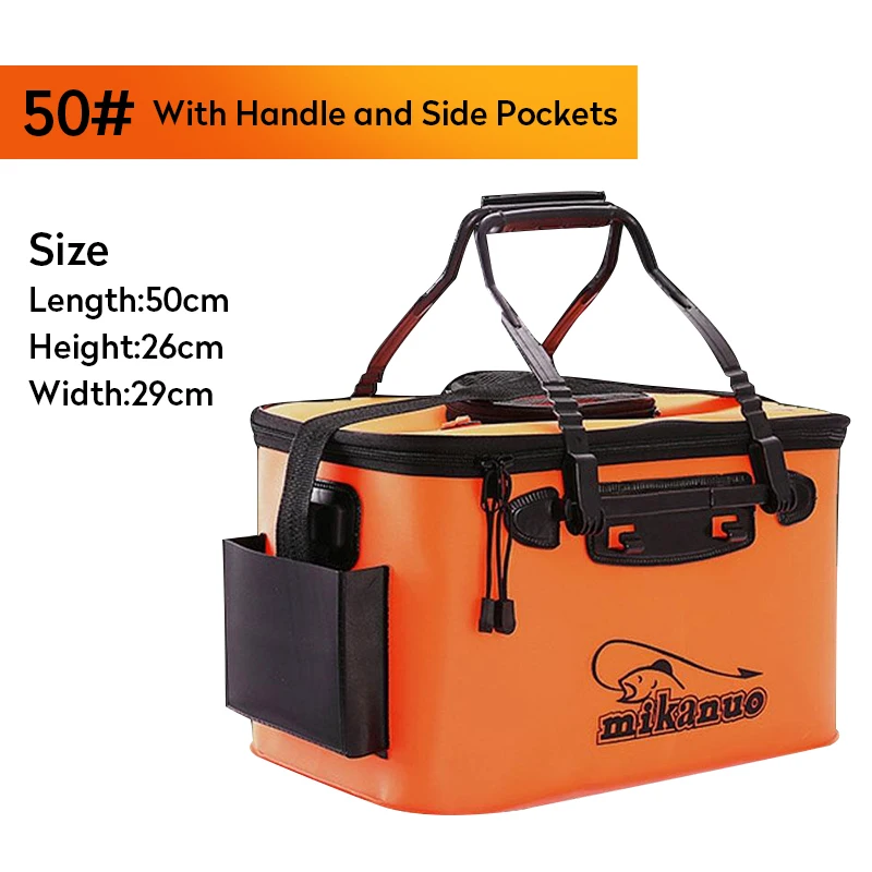 Лидер продаж 11/19/23/28/35L складной утепленные Live рыболовный ящик EVA бак ведро для кемпинга на открытом воздухе Рыбалка Сумка снасти Fishbox - Цвет: 50 Orange