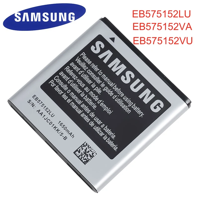 Оригинальный аккумулятор SAMSUNG EB575152LU EB575152VA/VU 1650 мАч для Samsung Galaxy S I9000 I589 I8250 I919 D710 i9001