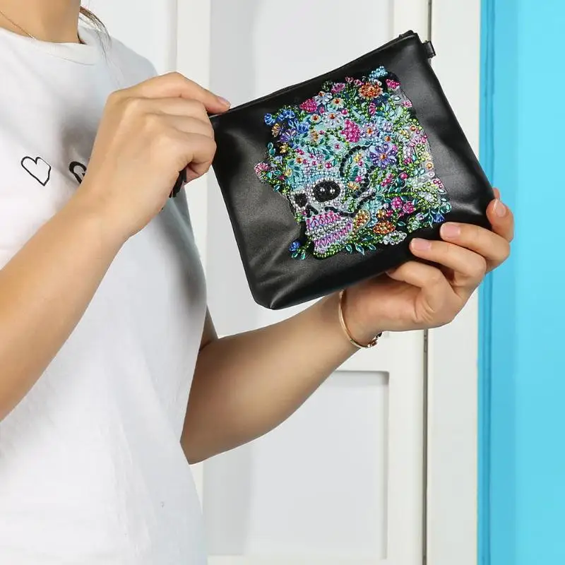 5D Креативный дизайн женская сумка через плечо DIY череп цветок специальная форма
