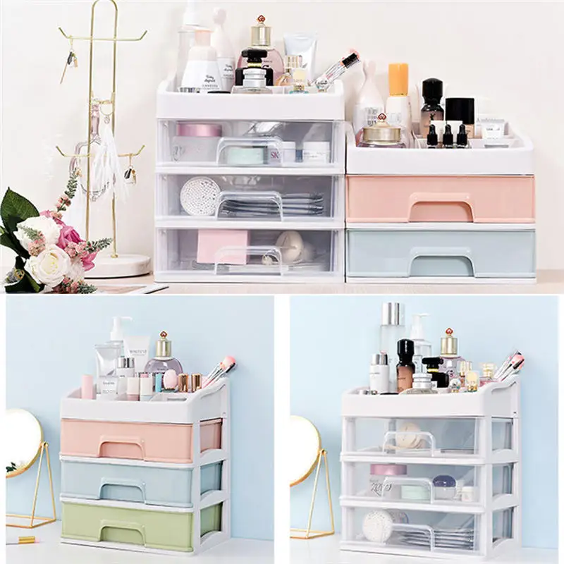 Large Cosmetic Makeup Drawers Storage Rack Box Skin Care Dressing Table Home School Desktop Jewelry Organizer Women Nail Casket