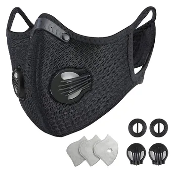 

Reusable Dustproof Facemask One Respirator Two Valves And Three Filter Cotton Reusable Covers Sheet mondkapjes mascarillas