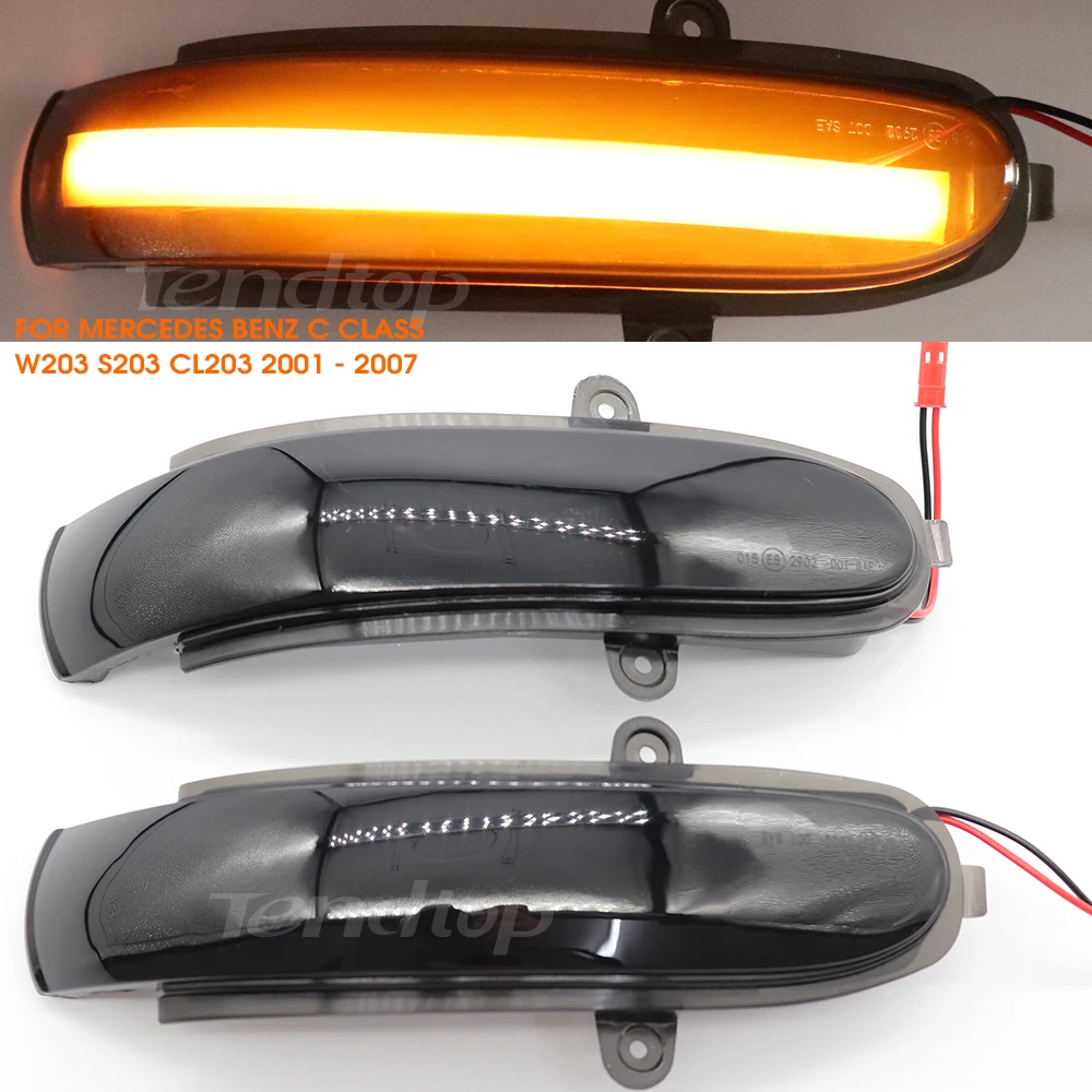 

For Mercedes Benz C Class W203 S203 CL203 2001 - 2007 Dynamic Turn Signal Light LED Side Mirror Sequential Indicator Blinker