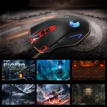

Mechanical Eagle Z-7300 3500 CPI LED Optical Programmable Gaming Mouse Metal Base for PC Games Plug and Play Black