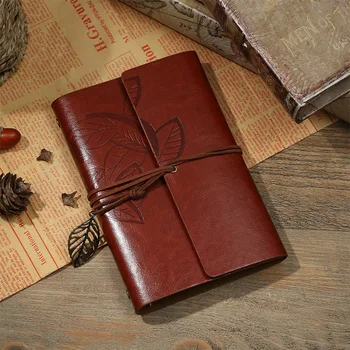 

Vintage Leather Notebook leaf decoration office supplies student hand account book loose-leaf Notebooks Business gift diary 2020