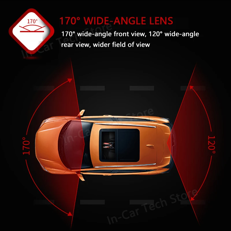 4.3- Inch Dash CAM Dual - Lens 1080P Rearview Mirror Dash CAM 4