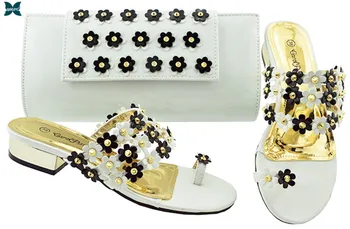 

Shoes and Bag African Sets Italian design shoes with Matching Bags Nigerian Women Shoes and Bag To Match for Party White color