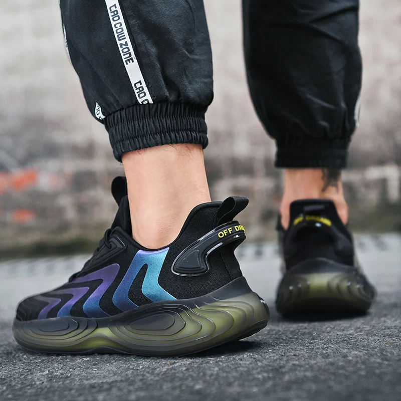 

Trendy Men's Light Running Shoes Breathable Sneakers Hard-wearing Sports Shoes Outdoor Antiskid Damping Jogging Shoes Zapatillas