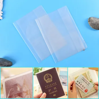 

2PCS Travel Waterproof Dirt Passport Holder Cover Wallet Transparent PVC ID Card Holders Business Credit Card Holder Case Pouch