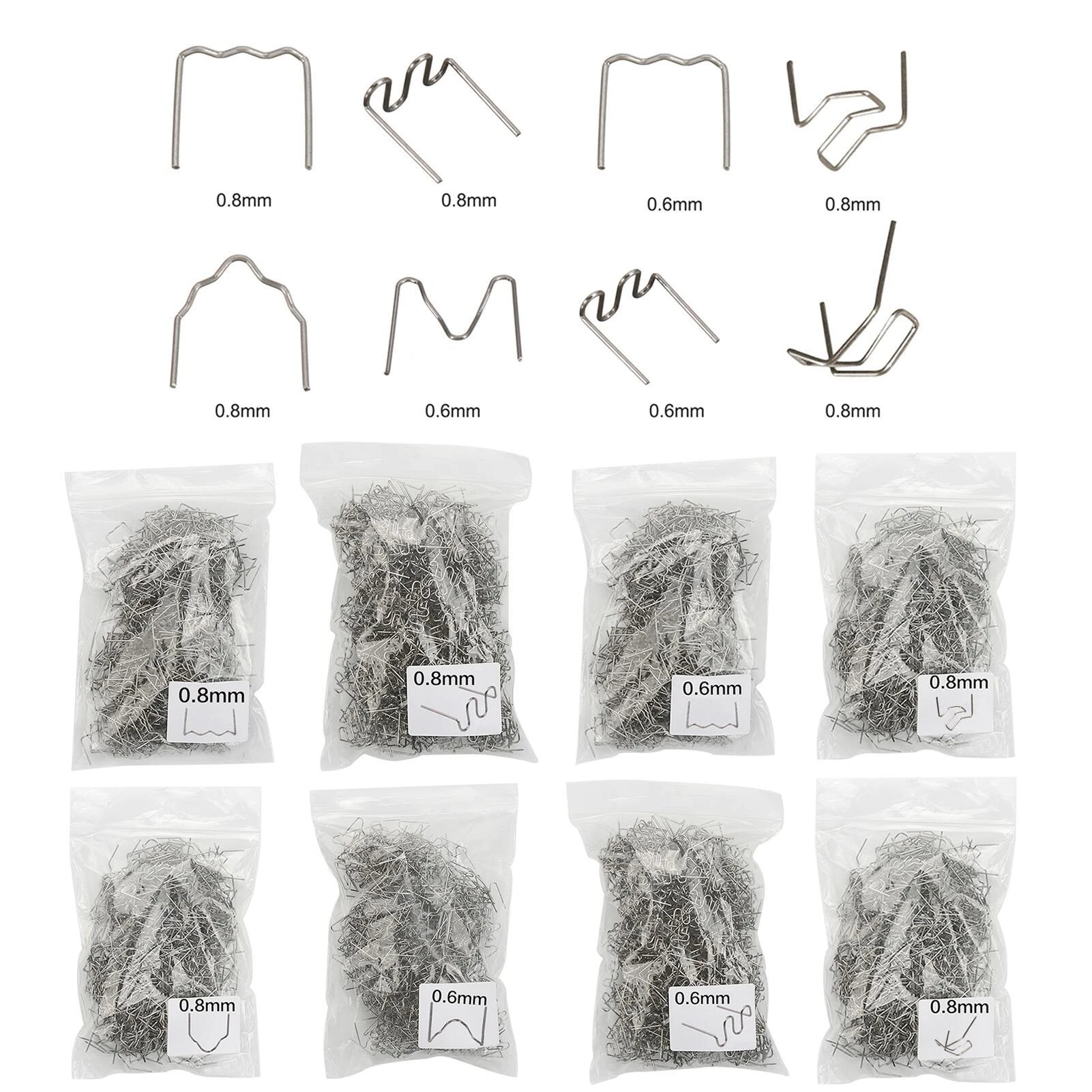 0.8mm Welding Nail Standard Wave Staples For Plastic Stapler Repair Kits Welders