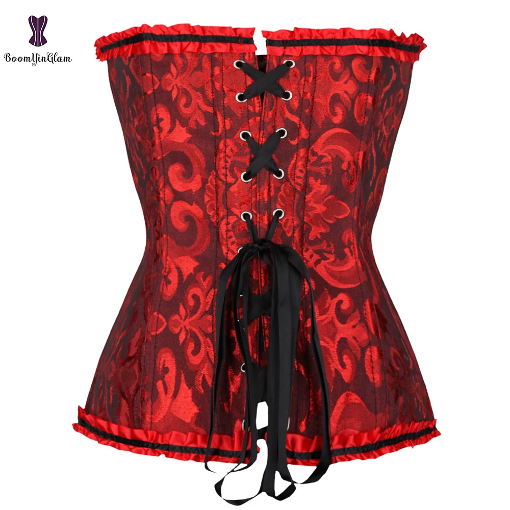 7 Colors Can Be Chosen Women Body Shaper Size XS To 6XL Vintage Pleated Corset Bustier With G String 810#