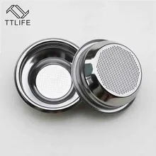 TTLIFE полуавтоматическая кофемашина из нержавеющей стали, чаша для порошка, одинарная и двойная чаша для порошка, фильтр с бездонной ручкой 58 мм