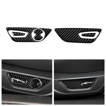 

5Pcs Carbon Fiber Seat Adjust Switch Button Cover Stickers Car-Styling For Ford Mustang 2015 2016 2017-2019 Auto Accessories