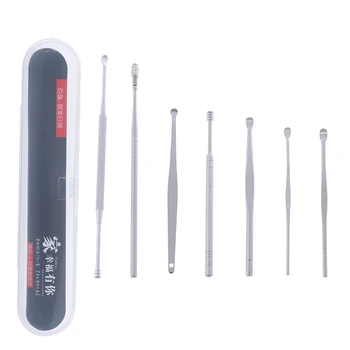 

7pcs/set Stainless Steel Earpick Wax Remover Curette Stainless Steel Ear Wax Pickers set Ear Cleaner Tool