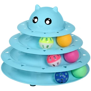 

Cat Toy Roller Cat Toys 3 Level Towers Tracks Roller Interactive Kitten Fun Mental Physical Exercise Puzzle Toys